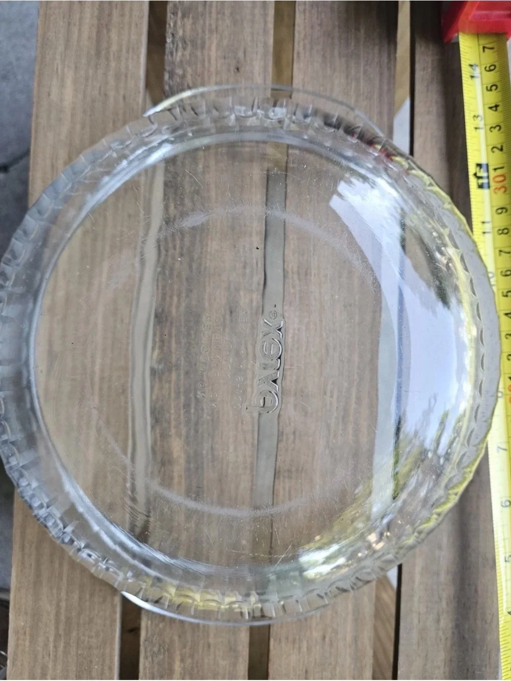 Vintage Pyrex 024 Ribbed Clear Glass 2 Qt Round Casserole Baking Dish 8.5
